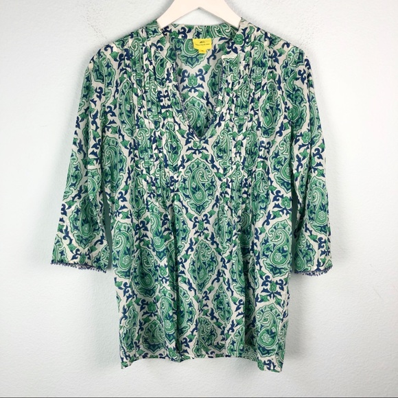 Roberta Roller Rabbit Tops - 6. Roberta Roller Rabbit green and blue paisley tunic
